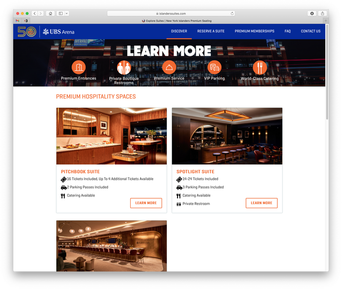 New York Islanders Suites website 4