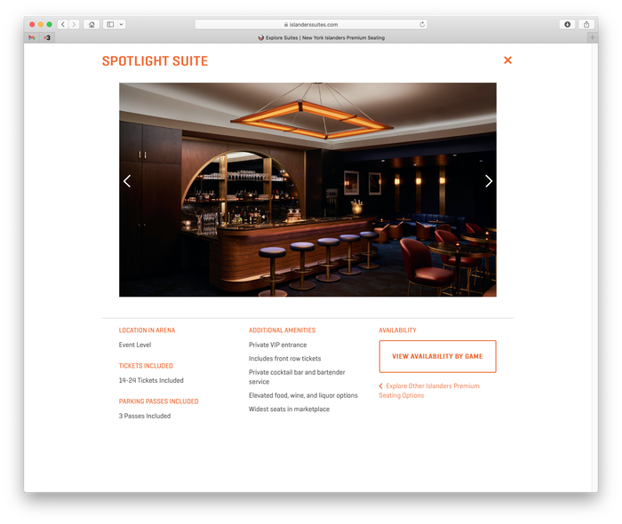 New York Islanders Suites website 5