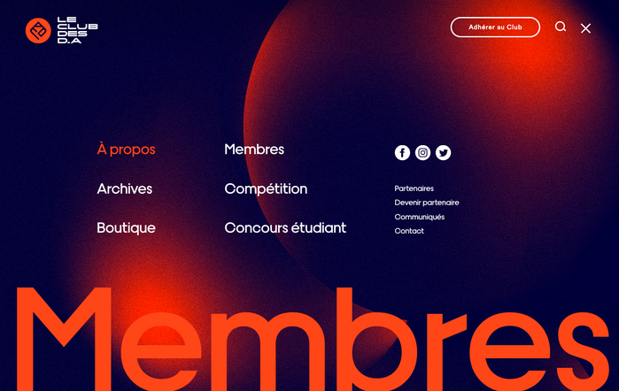 Website menu
