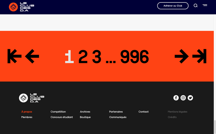 Website: page navigation and footer