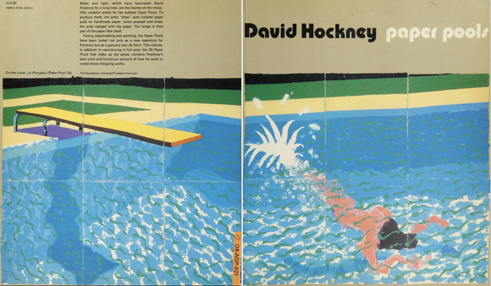 Back and front cover of the paperback edition by Abrams, New York, again featuring Le Plongeur (Paper pool 18). The same design was also used for the paperback edition by Thames &amp; Hudson, London. Text on the back is set in .