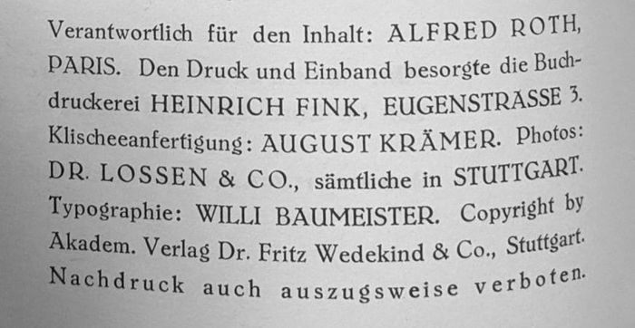 Imprint with a closer look on Alt-Mediäval. Note the tightly spaced pairs for ch and ck, which were available as ligature sorts.