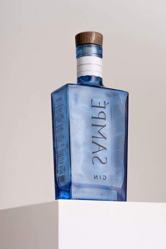 The mirrored type on the back of the bottle
