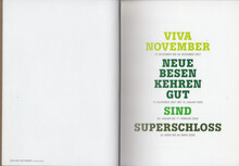 <cite><span>Viva November / Neue Besen kehren gut / Sind / Superschloss</span></cite> exhibition catalog