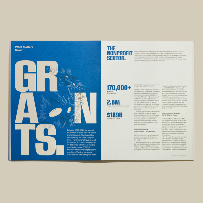 Metcalf Foundation Biennial Report 2020–21, “What Matters Now?” 8