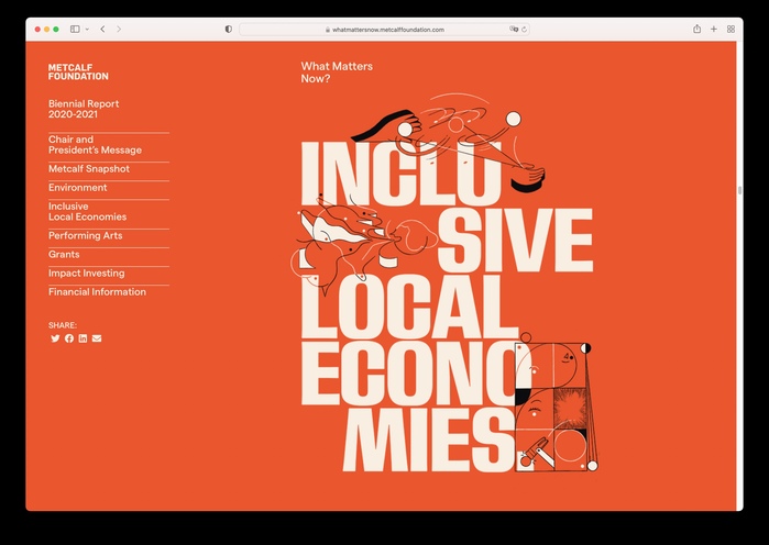 Metcalf Foundation Biennial Report 2020–21, “What Matters Now?” 11