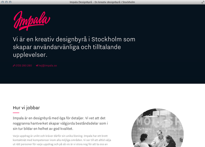 Impala Designbyrå website 4