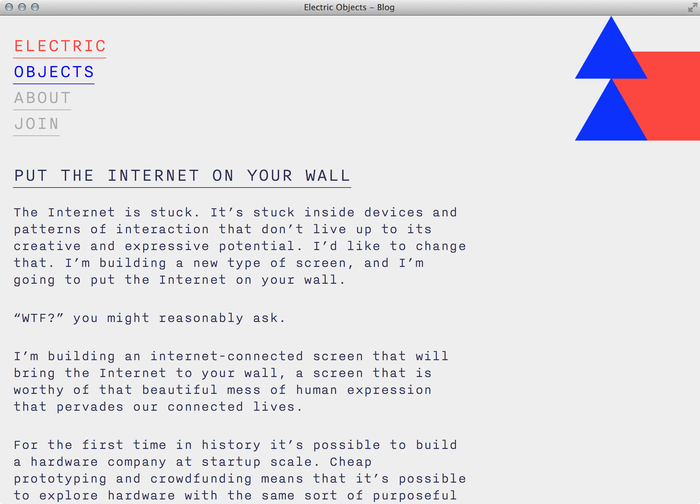 Electric Objects website 4