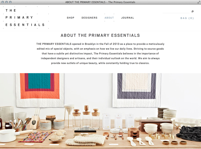 The Primary Essentials store and website 3