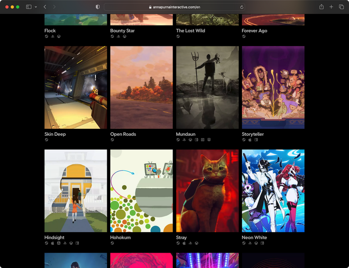 Annapurna Interactive website 2