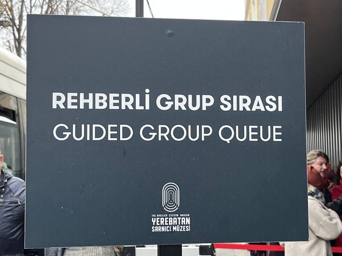 Sign for the guided group queue