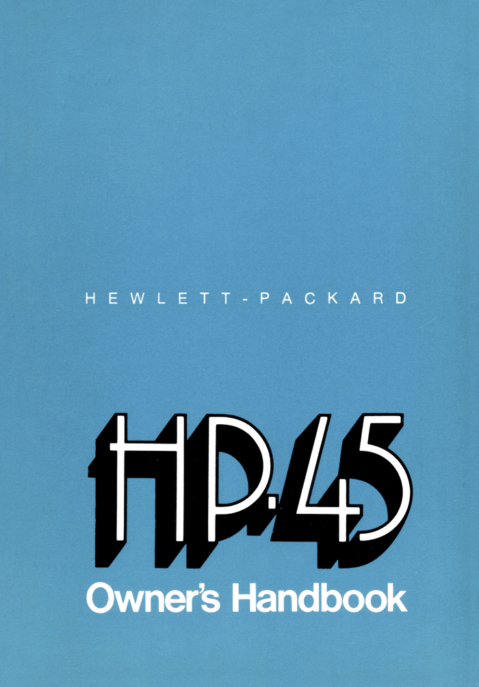 HP-45 calculator documentation 1