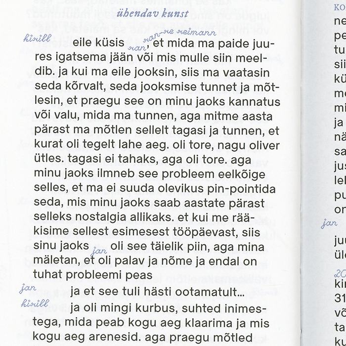 Detail with text set in , annotation in , and a title in  Italic
