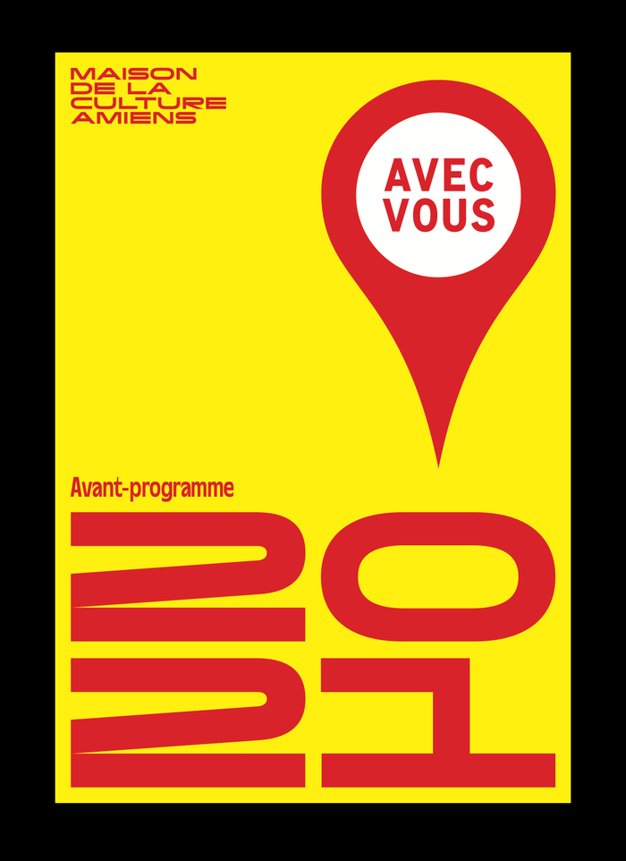 Cover of the advance program. The map marker reading “avec vous” (“with you”) features caps from .