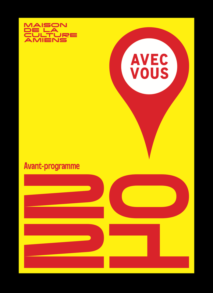 Cover of the advance program. The map marker reading “avec vous” (“with you”) features caps from Signal.
