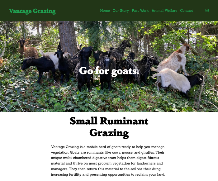 Vantage Grazing website 1