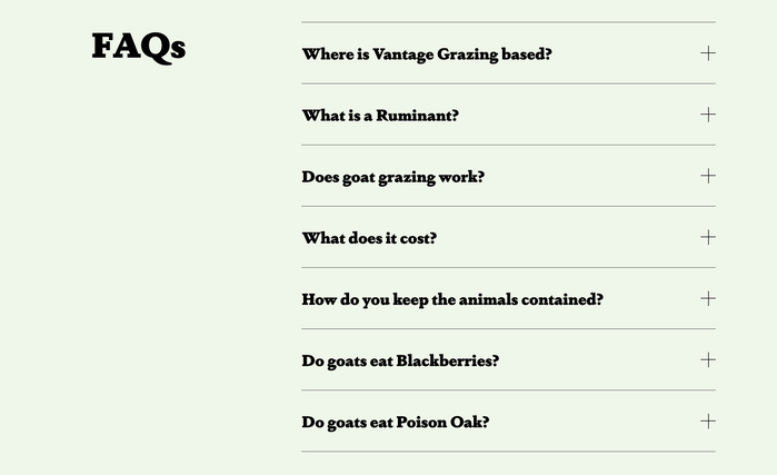 Vantage Grazing website 2