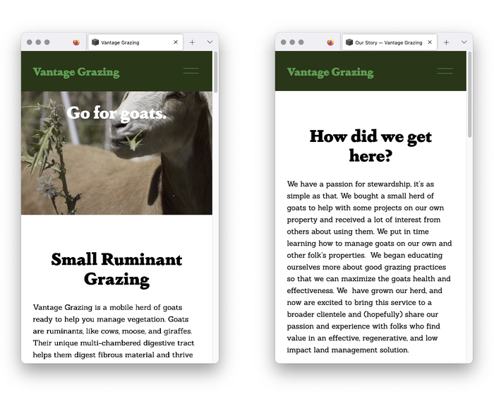 Vantage Grazing website 4