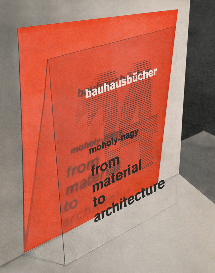 Book jacket of From Material to Architecture, with the English title added in what looks like  Bold