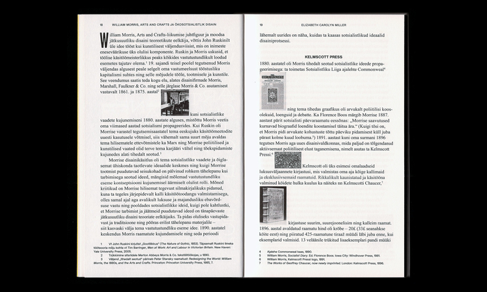 Double-page spread with inline images in the text set in . The drop cap is from , the titles and the footnotes in .