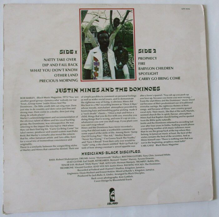 Justin Hinds and the Dominoes – Jezebel and Just In Time album art 2