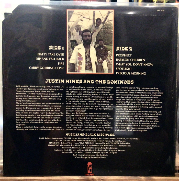 Justin Hinds and The Dominoes – Jezebel and Just In Time album art 4