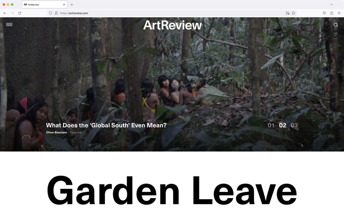 ArtReview.com homepage, above the fold