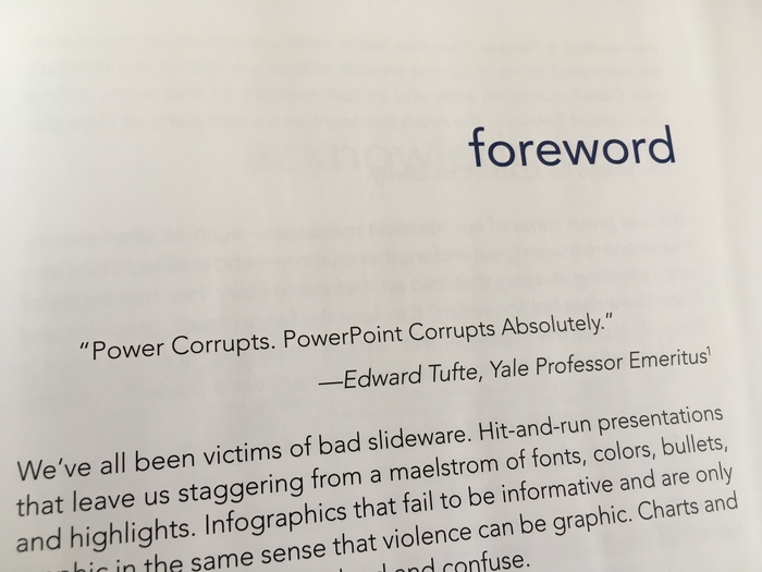 Foreword with a quote by Edward Tufte