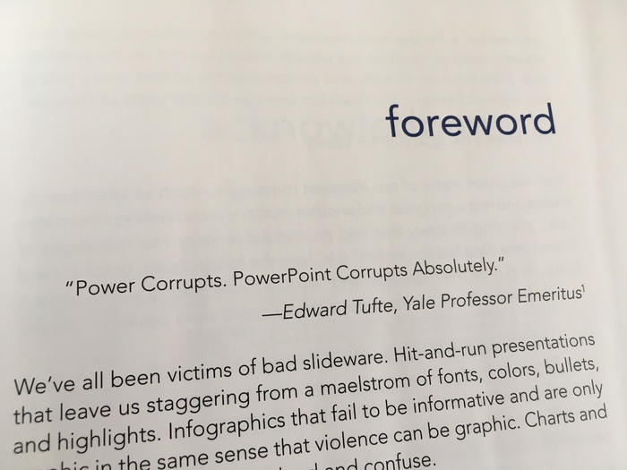 Foreword with a quote by Edward Tufte