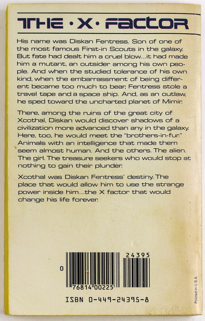 The X Factor by Andre Norton (Fawcett Crest) 2
