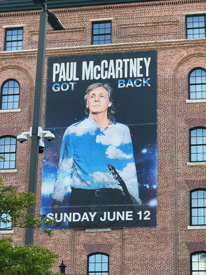 Poster for the concert in Camden Yards Stadium, Baltimore