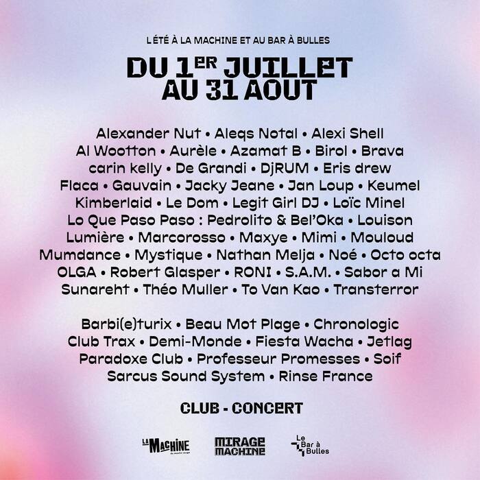 The artists&rsquo; names are set in Koldova, with headings in Minotaur Beef