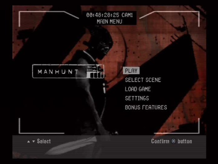Main menu, utilizing both Helvetica and Fake Receipt in the case of the PS2 menu.