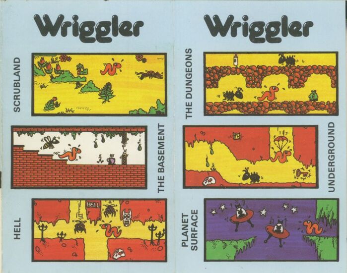 Screens with the various levels on the cassette inlay, labeled in all-caps 