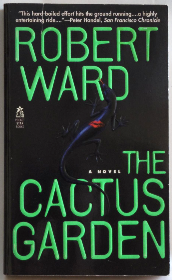 On the cover of the paperback edition from 1996, the caps from Template Gothic are shown in green and apparently embossed. The blurb is added in (regular-wide) .