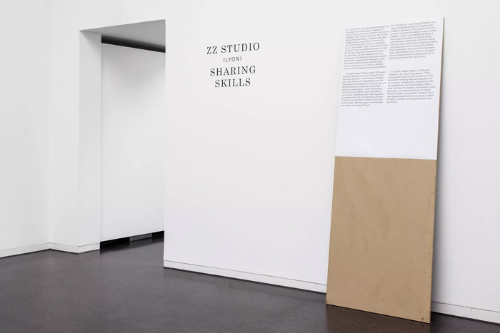 Wayfinding and explanatory texts about the artist groups