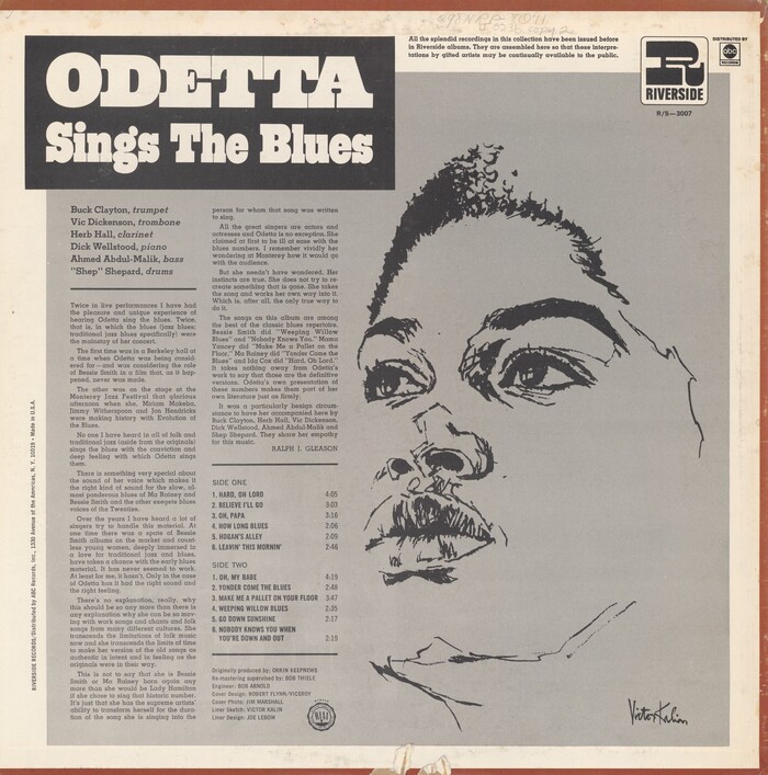 The title on the back cover is set in , with  used for the liner notes by Ralph J. Gleason.