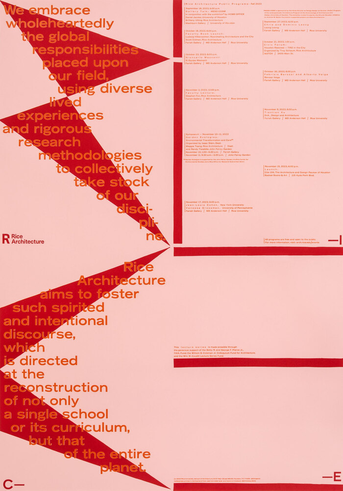 Rice Architecture lecture program poster I and envelopes 6