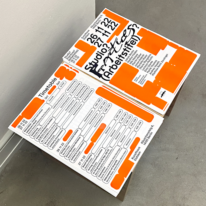 Studio? Practices? (Arbeitstitel) exhibition poster 2
