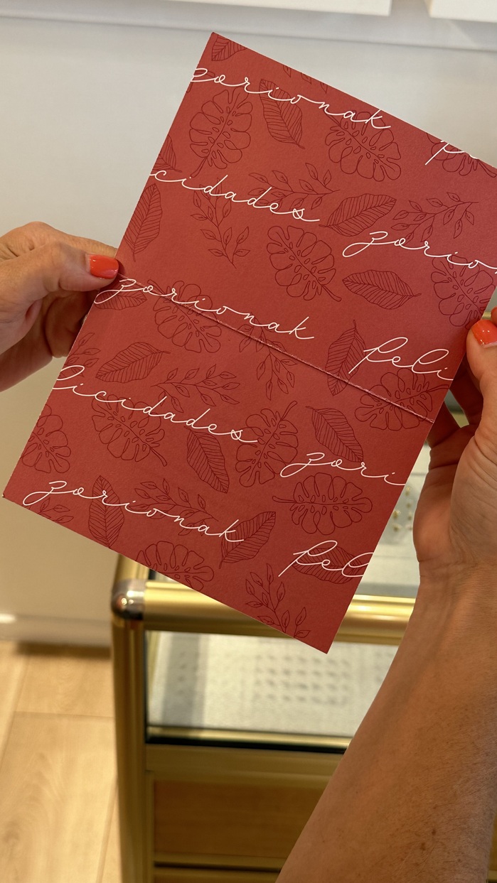 Congratulatory card in Basque and Spanish