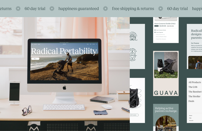 Website overview and mobile screens