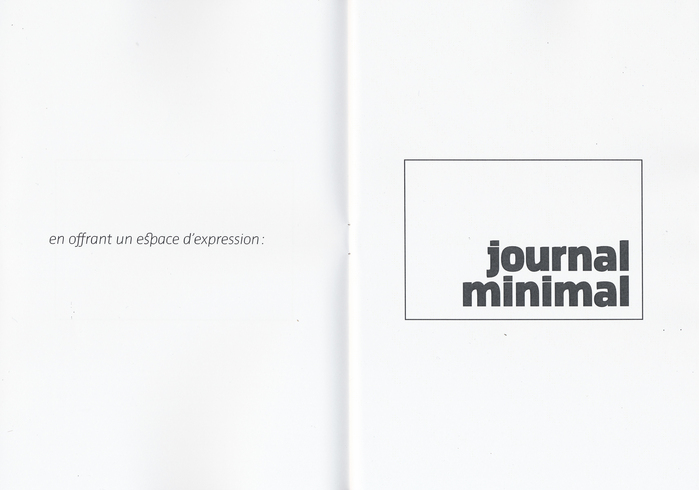 Le journal minimal, brand identity booklet cover (first version of logo), 14,8×21 cm, Paris, 2015