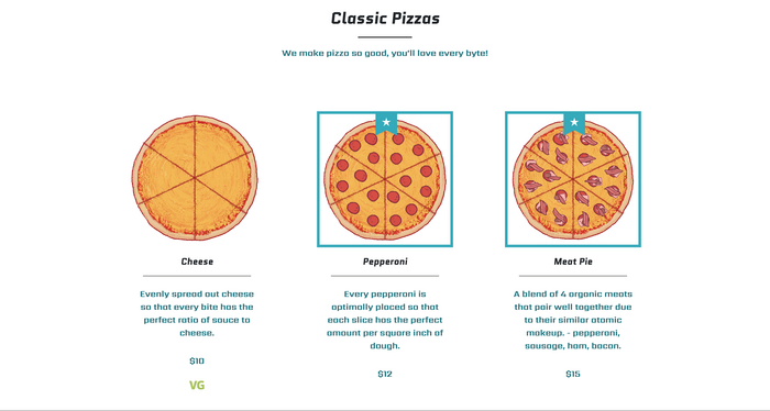 Big Data Pizza logo and website 6