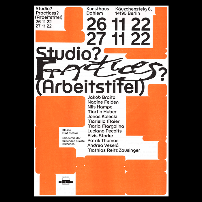 Studio? Practices? (Arbeitstitel) exhibition poster 3
