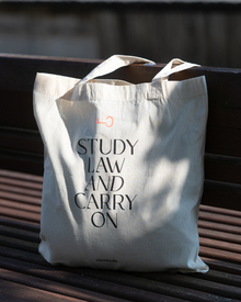 “Study Law and Carry On” bag by Clavisto