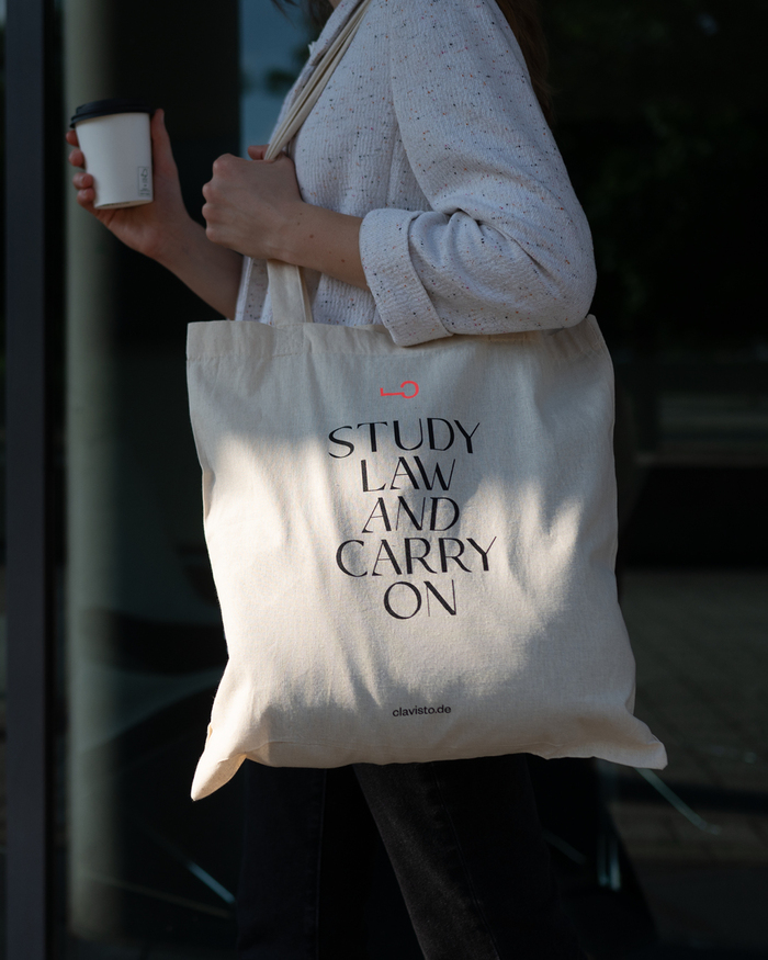 “Study Law and Carry On” bag by Clavisto 1