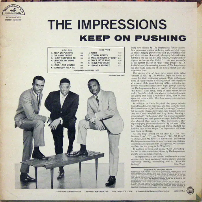 The Impressions  – Keep On Pushing album art 2