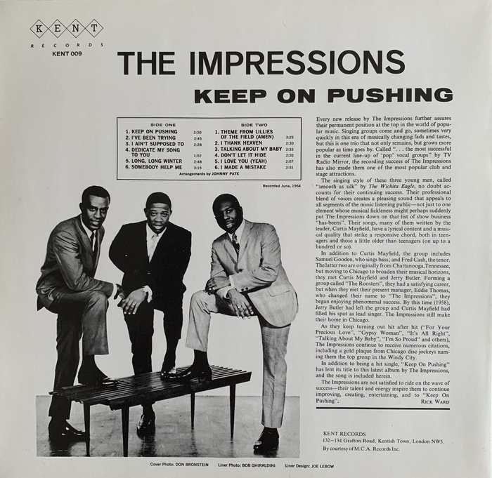 Back cover of the UK release on Kent Records