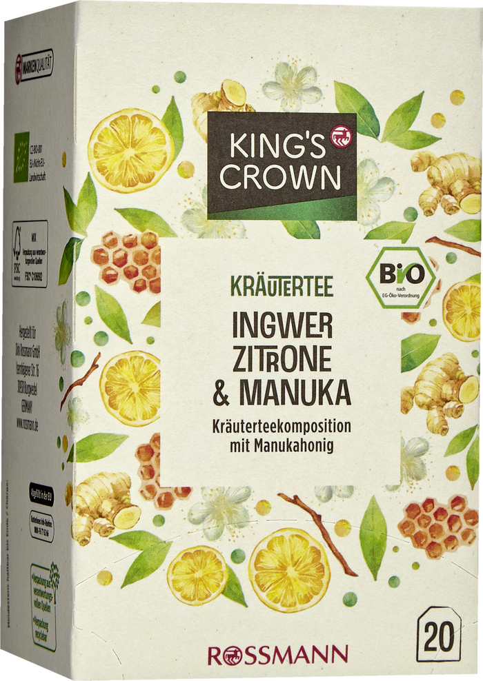 King’s Crown organic tea packaging 1