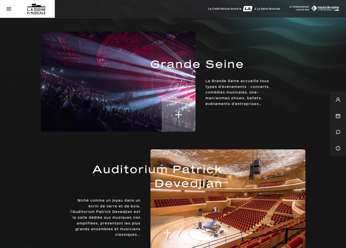 Website detail with an overview of the various stages. Text in Mars Standard is combined with headings in Mars Extended.